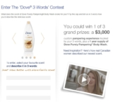 Dove 3 Words Contest