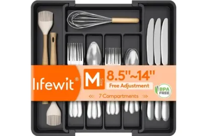 Lifewit Cutlery Organizer, Expandable Utensil Drawer Organizer, Medium