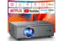 [1500ANSI/Built in Apps/32W Dolby Audio] Projector 4K with WiFi and Bluetooth, Auto Focus 6D Keystone Smart Projector for Home Theater Native 1080P HDR10+, Kogata Outdoor Projector Ceiling