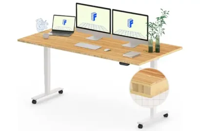 FLEXISPOT E6 MAX Bamboo 60×30 Inch Dual Motor 3-Stage Heavy Duty Standing Desk