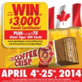 Giant Tiger “Coffee Crisp” 75th Anniversary Draw