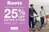 Roots Customer Appreciation Sale