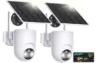 LIWAN Solar 2K 360° Outdoor Security Camera, 2 Pack
