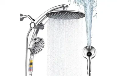 Razime Dual Rain Shower Head with Handheld Built-in Magnetic Docking and Power Wash Mode