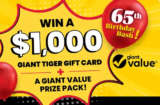 Giant Tiger Contest | 65th Birthday Bash Contest