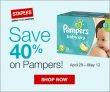 Staples – 40% Off Pampers