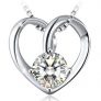 J.Rosée Silver Fiery Heart Cubic Zirconia Pendent Necklace