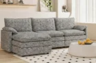 GAOMON 108″ Modern 3 Seater Sofa with Deep Seats, L Shaped Cloud Couch