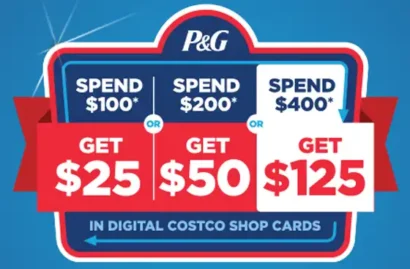 Costco and P&G Promotion | Get a $25, $50 or $125 Costco Card