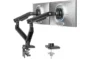 HUANUO FlowLift™ Pro Dual Monitor Arm for 13–32" Screens, MechaSpring Monitor Mount, Adjustable Monitor Arm with Tilt/Swivel/Rotation, Tool-Free VESA Mount, C-Clamp/Grommet Base, Max Load 19.8 lbs