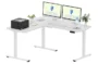 FLEXISPOT L Shaped Standing Desk, 63 x 55 Inch Electric Height Adjustable Corner Desk, Sit Stand Computer Workstation, Preset Controller, Home Office, White Frame with White Top