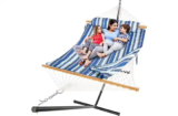 Everyfun Cotton Rope Hammock for 2 with Stand