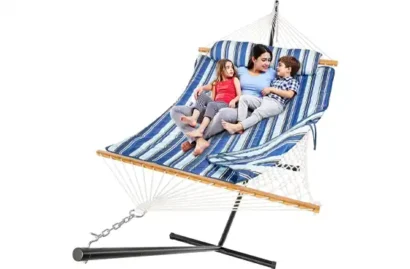 Everyfun Cotton Rope Hammock for 2 with Stand