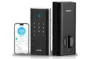 DESLOC Smart Lock K120 with GPT 3D Fingerprint, 15,000mAh Battery (Up to 16 Months), Keyless Entry Door Lock with Built-in WiFi, IP65 BHMA Grade 3 Deadbolt for Home, Rental & Airbnb, Black