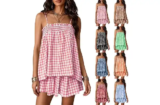 Peplum Babydoll Cami Top and Wide Leg Shorts, Women’s 2 Piece Outfit