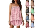 Peplum Babydoll Cami Top and Wide Leg Shorts, Women’s 2 Piece Outfit