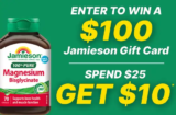 Jamieson Promotion | Get $10 Cash Back + Win a $100 Gift Card