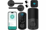 Hornbill Smart Keypad Door Lock with Handle Set, Matte Black