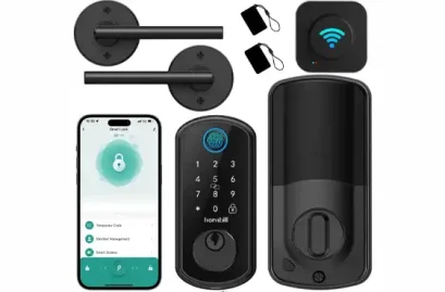 Hornbill Smart Keypad Door Lock with Handle Set, Matte Black