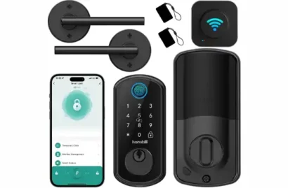 Hornbill Smart Keypad Door Lock with Handle Set, Matte Black