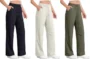 Womens Wide Leg Pants Elastic Waist Quick Dry Workout Outdoor Hiking Parachute Pants with Pockets Activewear Womens Clothing