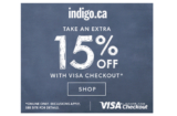 Indigo – 15% off with Visa Checkout