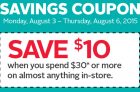 Rexall – $10 Off Coupon