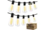 OHLUX Bistro String Lights Outdoor, 60FT Deck Lights with 32 Shatterproof ST38 Vintage Edison Bulbs, 2200K Warm Dimmable Connectable LED Light String for Outside