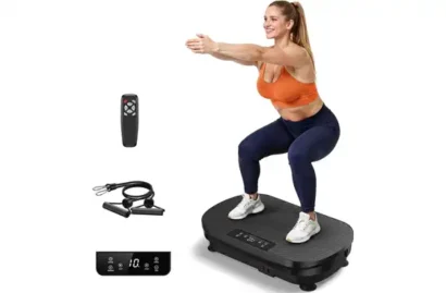 FEIERDUN Vibration Plate Exercise Machine with Resistance Bands