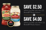 High Value Bertolli Pasta Sauce Coupons