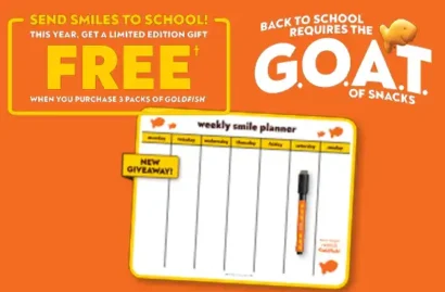 Goldfish Promotion | FREE Whiteboard Planner + Goldfish Grahams FPC