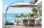Grand patio 11FT Cantilever Patio Umbrella with Mobile Base, Round Offset Patio Umbrella, Outdoor Umbrellas for Patio, Pool, Garden, Deck