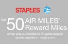 Staples 50 Free Air Miles Reward Miles