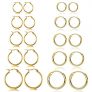10 Pairs Small Hoop Earring Set Stainless Steel, Hypoallergenic 10-20MM