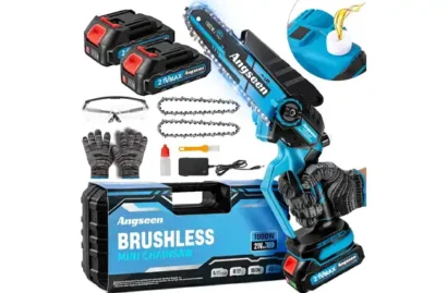 Angseen Electric Chainsaw Cordless 6 Inch with Auto Oiler-System