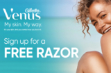 Get a Free Gillette Venus Extra Smooth Sensitive Razor