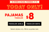 Today Only! $8 Toddler Jammies
