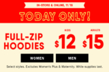 Today Only! Full Zip Hoodies on Sale