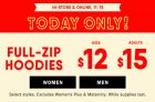 Today Only! Full Zip Hoodies on Sale