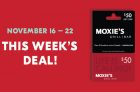 Get 10,000 Bonus PC Optimum Points on Moxie’s Gift Cards