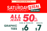 Today Only! Jeans, Tees & Cozy Grippers