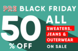 Old Navy – 50% off Jeans, Sweaters & Outerwear