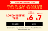 Today Only! Long Sleeve Tees for the Family