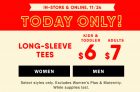Today Only! Long Sleeve Tees for the Family
