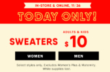 Today Only! $10 Sweaters