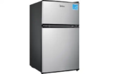 Midea Double Door Mini Fridge with Freezer, 3.1 cu ft, Stainless Steel