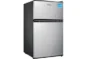 Midea Double Door Mini Fridge with Freezer, 3.1 cu ft, Stainless Steel