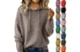 Womens Cashmere Warm Hooded Pullover Sweater