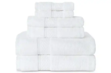 Gogreen White Bath Towel Sets of 6 Pieces