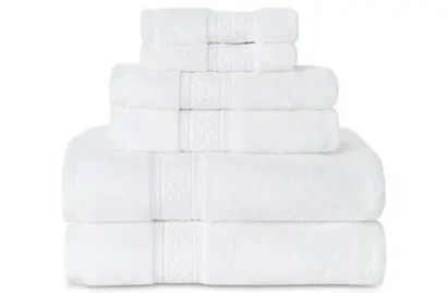 Gogreen White Bath Towel Sets of 6 Pieces